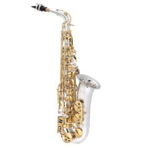 Saxofón Alto Profesional Jean Paul AS-860SL (Cuerpo Plateado / Llaves Doradas)
