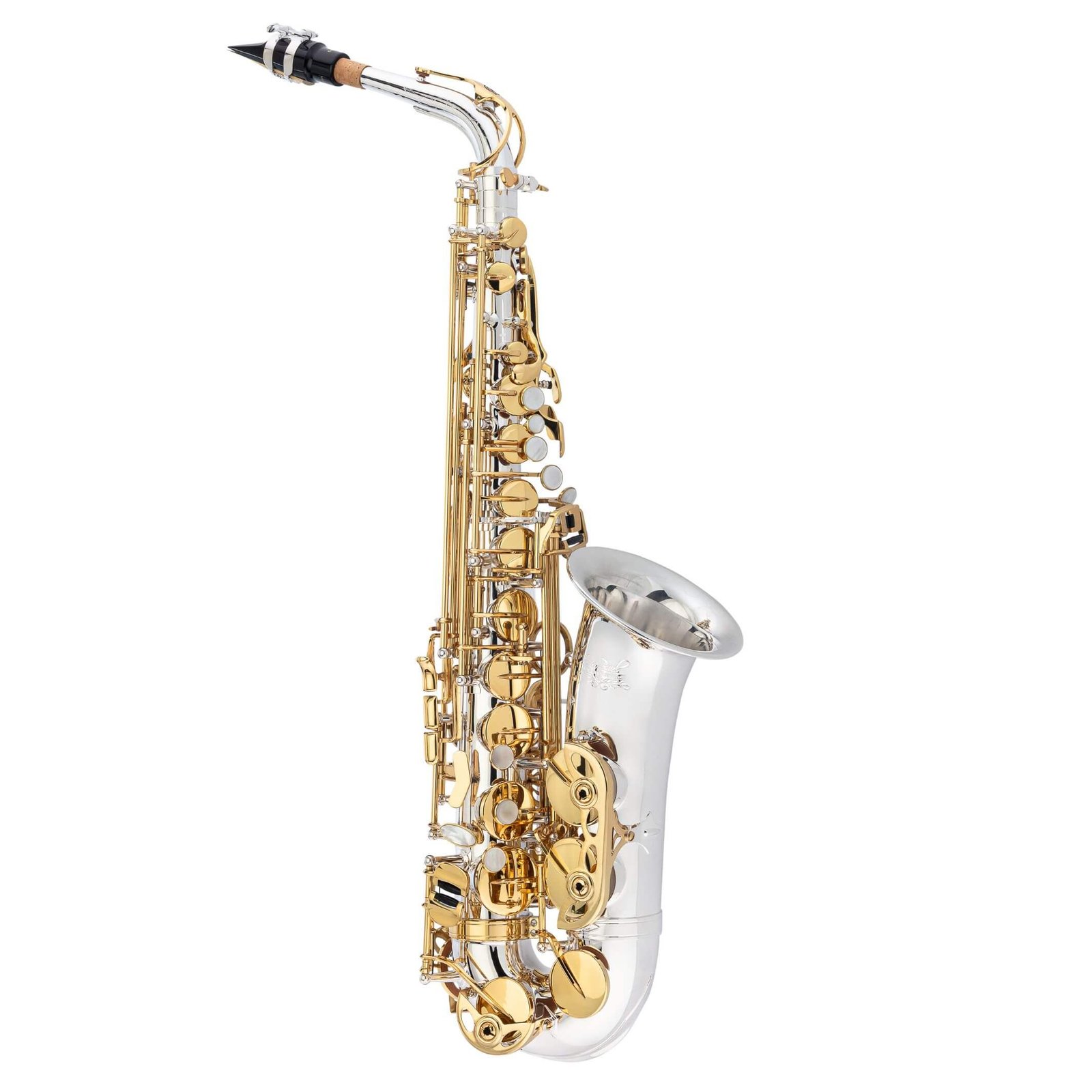 Saxofón Alto Profesional Jean Paul AS-860SL (Cuerpo Plateado / Llaves Doradas)