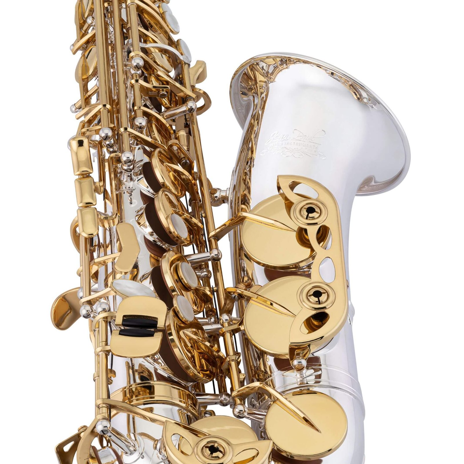 Saxofón Alto Profesional Jean Paul AS-860SL (Cuerpo Plateado / Llaves Doradas) - Imagen 2